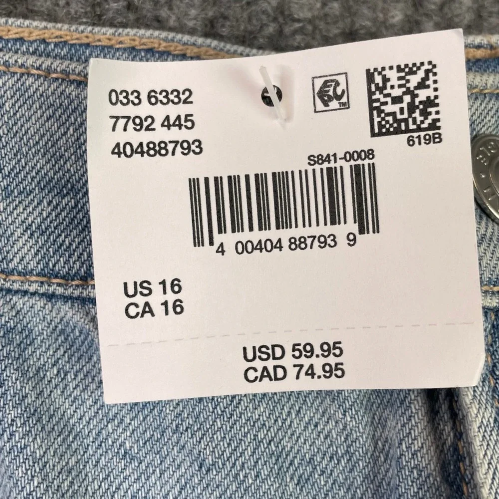 American Eagle Denim Shorts Women 16 Blue Strigid High Rise Raw Hem Distressed